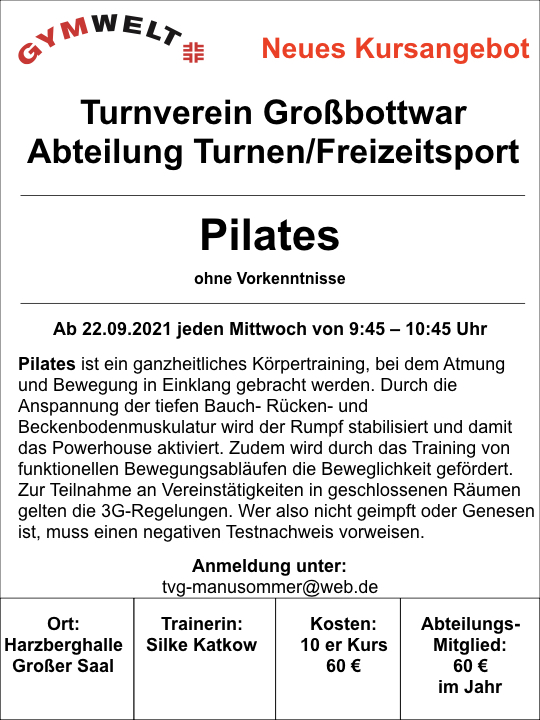 TV Grossbottwar: Kurs Pilates